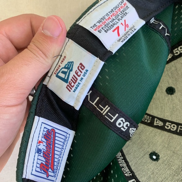 Vintage New Era Diamond Collection Stomper Oakland Athletics As fitted hat 7 1/8 - Picture 2 of 4